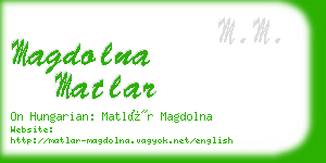 magdolna matlar business card